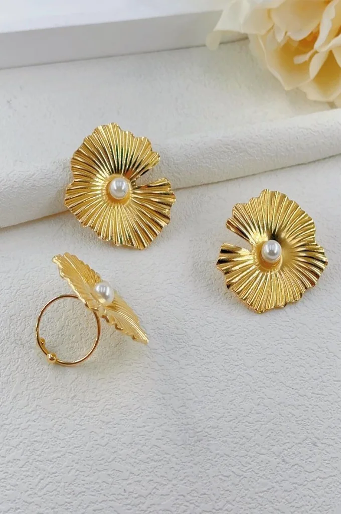 Boucles d’oreilles + bague DORIS